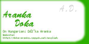 aranka doka business card